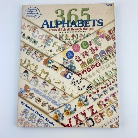 365 Alphabets Cross Stitch All Through the Year Book Emboridery Patterns 1997 - Picture 1 of 13